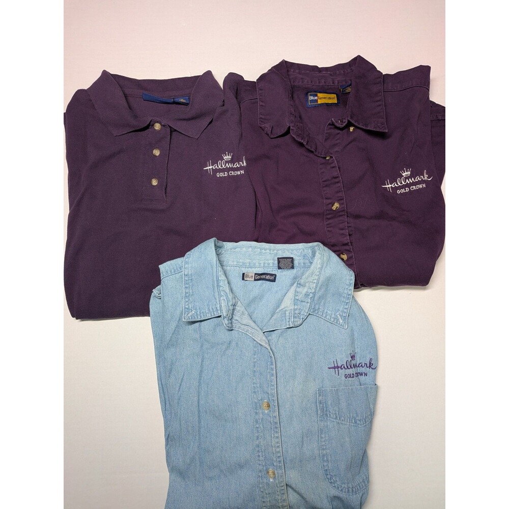 Hallmark Gold Crown Short Sleeve Women's Employee Shirt Size 2XL Lot 3